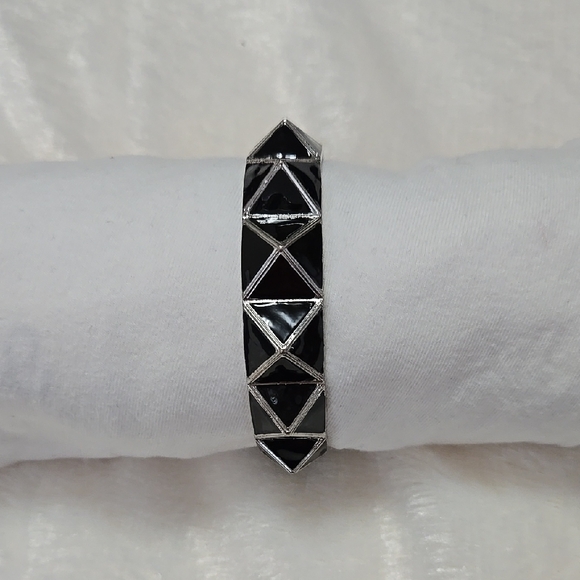 Architectural Black and Silver Geometric Bracelet.B 4.
